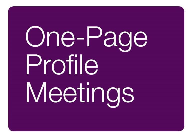 One Page Profile Meetings Helen Sanderson Associates